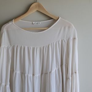 LACAUSA oversized tunic length sheer top xs